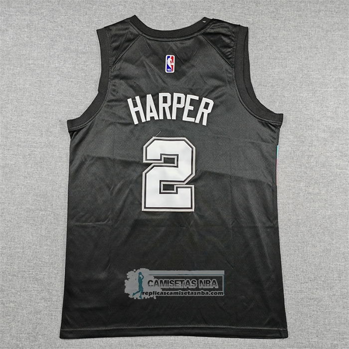 Camiseta San Antonio Spurs Dylan Harper NO 2 Ciudad 2025-26 Negro